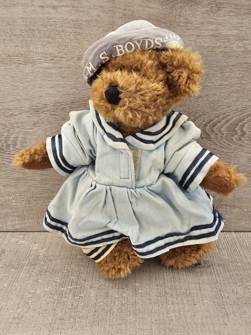 Boyds Bear H.M.S. Boyd Brown Poseable Bear Bean Bag Plush Stuffed Animal 9"